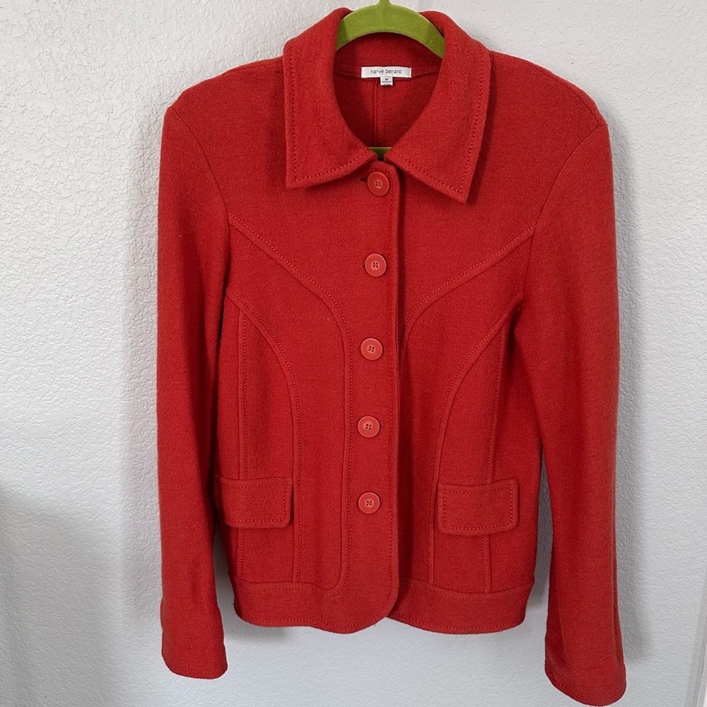 HARVE BERNARD | Lightweight Orange Wool Jacket / Blazer (M)